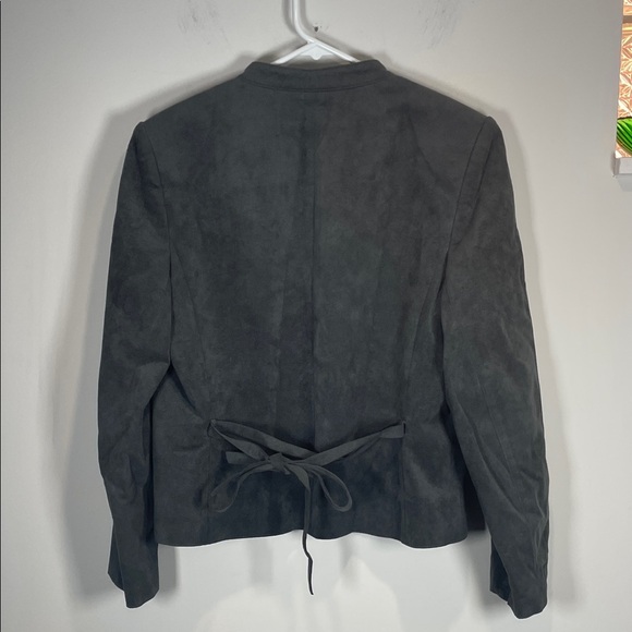 Vintage Miss Style… of Course Dark Gray Suede Like Women's Blazer - Picture 6 of 10